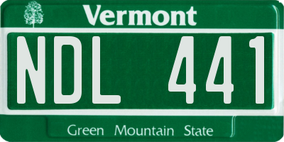 VT license plate NDL441