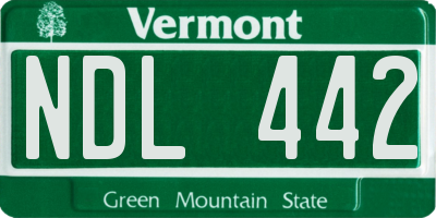 VT license plate NDL442