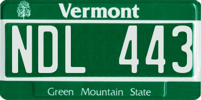 VT license plate NDL443