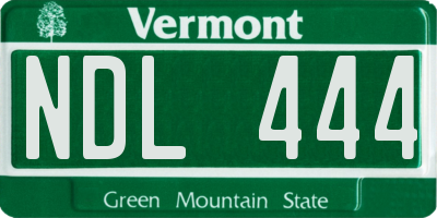 VT license plate NDL444