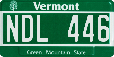 VT license plate NDL446