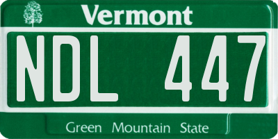VT license plate NDL447