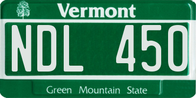 VT license plate NDL450