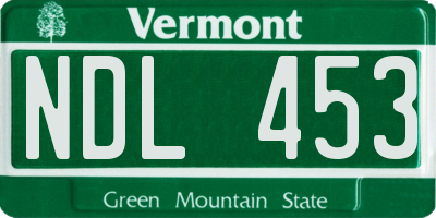 VT license plate NDL453