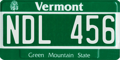 VT license plate NDL456