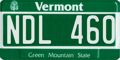 VT license plate NDL460