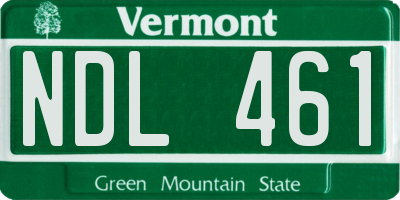 VT license plate NDL461