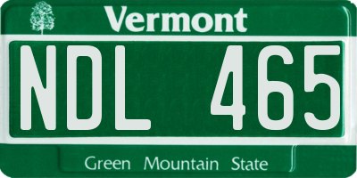 VT license plate NDL465
