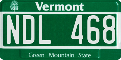 VT license plate NDL468