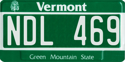 VT license plate NDL469