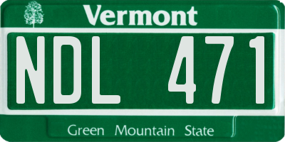 VT license plate NDL471