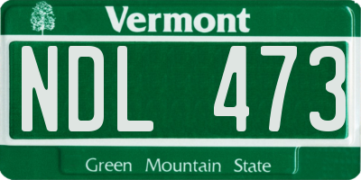 VT license plate NDL473