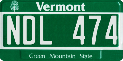 VT license plate NDL474