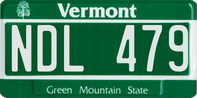 VT license plate NDL479