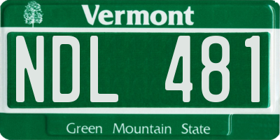 VT license plate NDL481