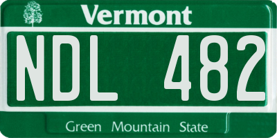 VT license plate NDL482