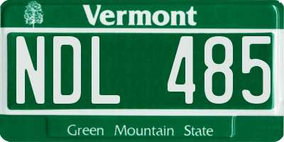 VT license plate NDL485