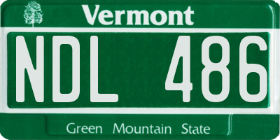 VT license plate NDL486