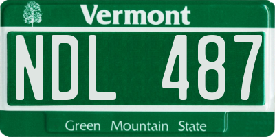 VT license plate NDL487