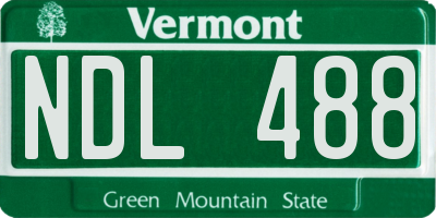 VT license plate NDL488