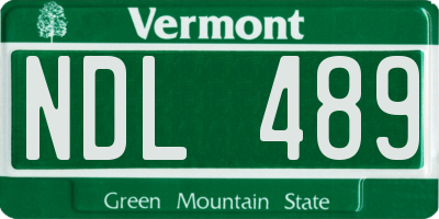 VT license plate NDL489