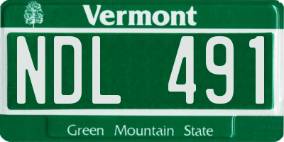 VT license plate NDL491