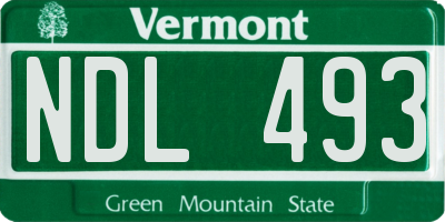 VT license plate NDL493