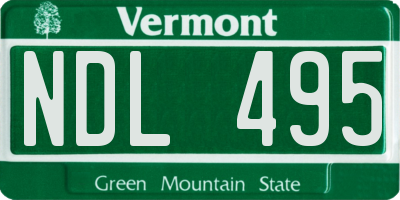 VT license plate NDL495