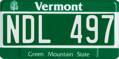 VT license plate NDL497