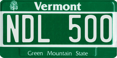 VT license plate NDL500