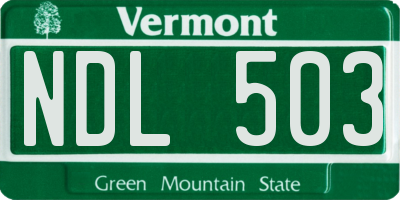 VT license plate NDL503