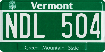 VT license plate NDL504