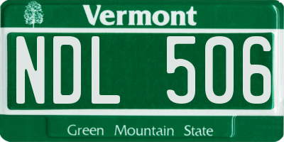 VT license plate NDL506