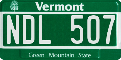 VT license plate NDL507