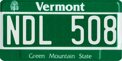 VT license plate NDL508