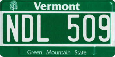 VT license plate NDL509