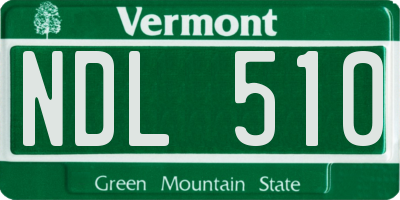 VT license plate NDL510