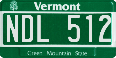 VT license plate NDL512
