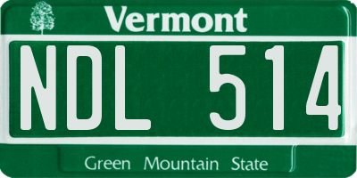 VT license plate NDL514