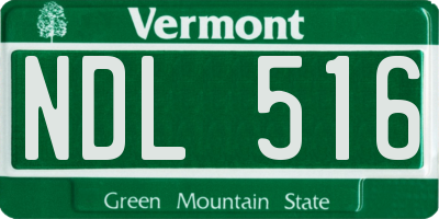 VT license plate NDL516