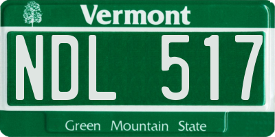 VT license plate NDL517