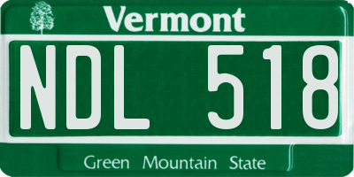 VT license plate NDL518