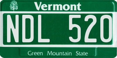 VT license plate NDL520