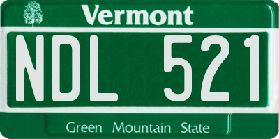 VT license plate NDL521