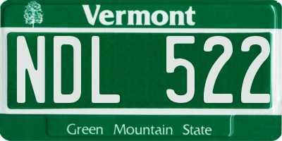 VT license plate NDL522
