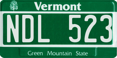 VT license plate NDL523