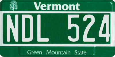 VT license plate NDL524