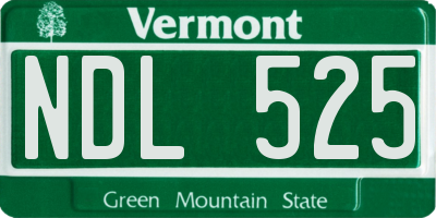 VT license plate NDL525