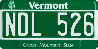 VT license plate NDL526