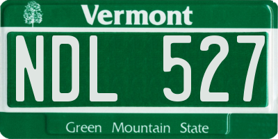 VT license plate NDL527